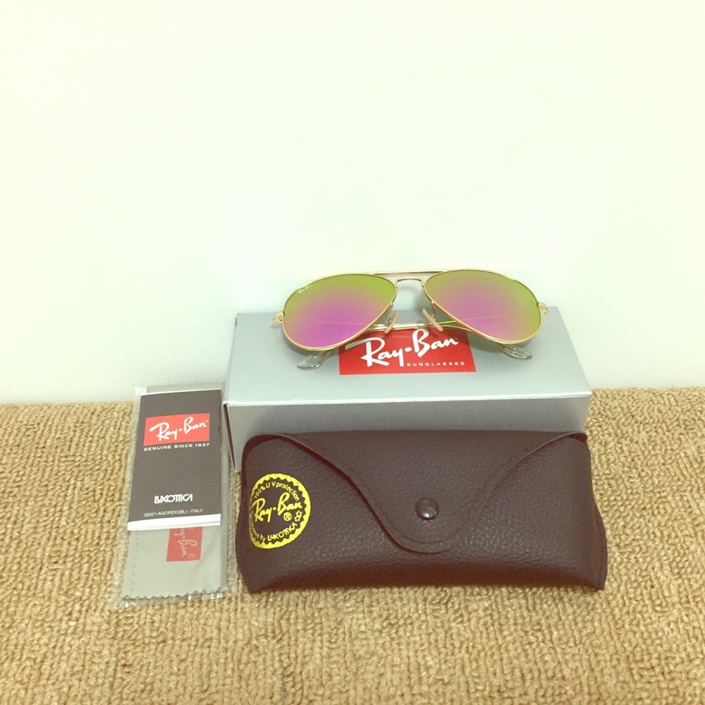 Aviator Gold-Pink Sunglasses 3025 112/4T Women New